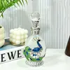 15ml Nuevo Estilo Retro de Oriente Medio Pavo Real Esmalte Artesanía Botella Decorativa de Lujo Aplicador con Varilla de Vidrio Gotero