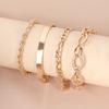Pulsera Hip-Hop de Cadena Cubana de Metal Transfronteriza Europea y Americana Ins Diseño de Nicho Elegante Estilo Frío Juego de Joyería de Mano