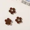 Otoño Invierno Lindos Parches de Flor de Cinco Pétalos de Resina con Aterciopelado de Felpa Decoración para Pendientes Pinzas para el Cabello Fundas de Teléfono Accesorios de Flor