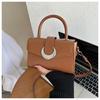 Patrón de Lichi Texturas de Moda Estilo Occidental Media Luna Distinctiva Bolsa Cuadrada Pequeña 2023 Nueva Simple de Moda Bolso de Hombro Cruzado
