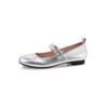 Zapatos Mary Jane de Doble Botonadura de Piel de Cabra Suave Gigante 2024 Primavera Nuevos Puntera Redonda Completamente de Cuero Genuino Zapatos Planos Cómodos para Mujer