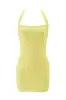 Vestido Dulce de Calle Estilo Ins Color Sólido Color Puro Corte Limpio Ajustado Sexy Escote Bajo Nicho