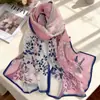 Lenço de Seda Pequeno Estilo Fada Chiffon Lenço Longo Feminino Primavera Outono Inverno Lenço de Proteção para o Pescoço Lenço Mãe Lenço Fino