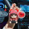 Lindo Suave Lindo Muñeco Llavero Flor Eterna Rosa Muñeco de Diamantes de Dibujos Animados para Niñas Colgante Creativo para Bolsa de Regalo