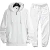 Sudadera con capucha para hombre de talla europea transfronteriza 2026 con bolsillos con cremallera, conjunto de sudadera de moda deportiva casual