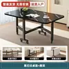 Mesa dobrável espessa, mesa de jantar retangular, escrivaninha pequena para apartamentos pequenos, sem necessidade de montagem, portátil, multifuncional, mesa de jantar simples com rodas