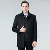 Outono e Inverno Novo Acolchoado Grossa Roupa Externa Gola Alta Caxemira Meia-Idade e Idosos Gola de Pelo de Vison Jaqueta de Inverno Masculina para Pai
