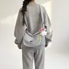 Moda Coreana Lindo Bolso de Lona a Cuadros Tipo Dumpling para Mujer 2026 Nuevo Casual Gran Capacidad para Viajar al Trabajo Bolso de Hombro Cruzado