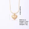 Joyería Moxi Trendy Retro Geométrico Estilo Metal Corazón Letra Collar Colgante Estilo Frío Cadena Clavícula para Mujer Otoño e Invierno