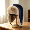 Sombrero Lei Feng impermeable y cálido de cuero para adultos, sombrero para hombre para ciclismo y esquí al aire libre con forro polar, sombrero para mujer que cubre las orejas