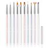 Set de bolígrafos para fototerapia de uñas estilo japonés, bolígrafo de viñeteado, fila de bolígrafos, cabeza redonda, oblicuo francés, bolígrafo para pintura de colores, pincel especial para salón de uñas