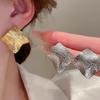 Aretes de Metal Pesado de Lujo Ligero de Alta Gama con Superficie Curva Geométrica para Mujer, Clip para Oreja con Placa de Incienso de Mosquito sin Oreja, Aretes Elegantes a la Moda