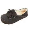 Primer Encuentro Ji Peluche Zapatos Peludos Blanco Cálido Ropa Exterior para Mujer con Faldas Slip-on Moño Otoño Invierno Mocasines