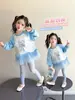 Conjunto de Otoño para Niña Elegante Malla Niños Elsa Princesa Sudadera Vestido Primavera Otoño Bebé Niña Leggings Conjunto de Dos Piezas
