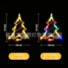 Decoração de Natal LED Luzes de Ventosa Boneco de Neve Árvore de Natal Estrela de Cinco Pontas Cortina Luzes a Pilha Luzes Coloridas Pequenas Luzes de Ventosa
