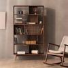Gna Librero Escandinavo Vitrina Estantería Gabinete de Exhibición de Troncos Estudio Librero Combinado de Madera Sólida