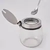 Frasco de Vidrio para Condimentos de Cocina Sal de Chile Esencia de Pollo Glutamato Monosódico Anís Estrellado Frasco Condimentero de Acero Inoxidable con Cuchara