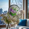 Qc2025-401 Nuevo Vidrio Colorido Redondo Flor de Lirio Atmósfera Festiva Creativo Colgante para Ventana Porche Adorno Hecho a Mano