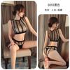 Lencería sexy de noche larga, sexy, transparente, seductora, de malla pura, quiero ver a través de la malla, bikini europeo y americano femenino 6093