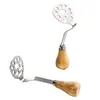Prensa de barro creativa transfronteriza acero inoxidable 430 vertical mango de madera para el hogar cuchillo para mantequilla cuchillo para mantequilla cuchillo para queso juego