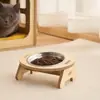 Soporte para Comedero de Mascotas - Base Elevada de MDF con Tazones de Acero Inoxidable, Opciones de Uno y Dos Tazones Pequeño: 20*16cm Grande: 31.5*16cm