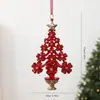 Juego de Adornos Navideños Translúcidos Rojos y Dorados, Combinación de Colgantes Navideños Acrílicos con Purpurina Vintage, Accesorios para Decoración de Árbol de Navidad