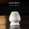 Set de Matcha Verde Degradado: Cuenco de Cerámica para Matcha, Soporte para Batidor de Té, Batidor de Té, Utensilios de Té, Juego en Caja de Regalo