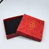 Caja de Joyería Roja Caja de Embalaje de Pulsera Atmosférica Caja de Papel para Pulsera de Cuentas Budistas Poesía Retro Caja para Pulsera con Colgante Caja de Joyería