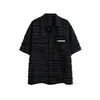 Ropa Vintage Yidao 2026 Verano Nueva Marca de Tendencia Retro Americana Diseño Camisa Suelta de Manga Corta a Rayas Cepilladas para Hombre