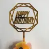 Paquete de 10 banderines acrílicos de feliz cumpleaños, suministros para hornear, decoración y disfraces