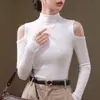 Nuevo jersey de cuello alto a media altura 2026 para mujer, prenda interior de otoño sin hombros, corte ajustado, adelgazante, para usar como exterior, top de alta gama