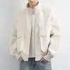 Chaqueta de trabajo estilo japonés, cuello alto, top casual para hombre, holgada y ligera, chaqueta de entrenador estilo americano, chaqueta bomber casual, moderna