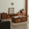 Conjunto de Mesa de Centro e Rack para TV, Estilo Luxo Leve para Sala de Estar, Adequado para Apartamentos Pequenos, Feito de Madeira Maciça, Estilo Chinês Novo, Rack para TV Totalmente Montado para Quarto