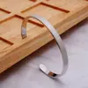 Pulsera Transfronteriza Nueva de 6 mm con Apertura en Forma de C Grabado Amor Eterno Sencilla Accesible Lujo Pulsera de Acero Inoxidable Venta al por Mayor
