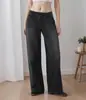 Comercio Exterior Transfronterizo Amazon Tk Casual Europeo y Americano Irregular Suelto Recto de Cintura Baja Pierna Ancha Jeans para Mujer Venta al por Mayor