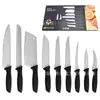 Exportado para o Brasil Conjunto de Facas de Cozinha Faca de Churrasco de Aço Inoxidável Faca Ocidental Serrilhada Faca de Desossar Conjunto de Nove Peças Combinação