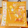 Pañuelo Cuadrado de Seda Twill para Mujer Primavera y Otoño Chal Moda Pañuelo para la Cabeza Amazon Transfronterizo Hecho a Mano Versión Taiwanesa Estampado Gama Alta
