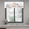 1 pieza patrón de diseño multicolor cortina corta cortina de cocina media cortina transfronteriza Navidad decoración ventana pequeña poliéster algodón