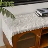 Mantel Decorativo Retro Francés de Encaje Hueco para Mesa de Comedor, Mueble de TV, Aparador, Cómoda, Tela Protectora contra el Polvo