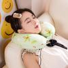 Almohada de espuma viscoelástica de seda helada para el verano, almohada para el cuello para viajes en avión, almohada para dormir en la oficina o en el coche, venta al por mayor