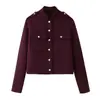 Ropa Europea y Americana para Mujer Transfronteriza AliExpress Venta Caliente Moda Chaqueta Estilo Chaqueta Cuello Alto Abrigo de Lana Suave Corto