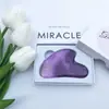 Cuidado Facial de Amatista Cristal de Jade Gua Sha Masajeador de Pulgar en Forma de Cuerno para Desobstrucción de Meridianos