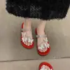 Pantuflas de Exterior Nuevo Estilo Verano 2025 con Lazo de Pedrería y Falda Planas Estilo Hada de Playa Sandalias de Suela Suave para Mujer
