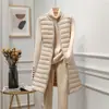 Chaqueta de Plumas Anti-temporada para Mujer Invierno Coreana Nueva Cuello Redondo Cremallera Ajustada de Corte Delgado Longitud Media Chaleco de Moda Cálido Chaleco Hombro Explosion