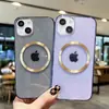 Adecuado para teléfono móvil iPhone 14 Pro Max gram 13 patrón de CD colorido magnético agujero grande TPU funda protectora para teléfono móvil