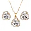 Accesorios de Joyería Set de Joyería para Mujer, Conjunto de Tres Piezas a la Moda, Elegantes y con Estilo Pendientes y Collar Incrustados de Diamantes