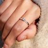 Anillo Transfronterizo Caliente s925 Plata Pura Dos Hileras Diamantes Galvanoplastia Separación de Color para Mujer Moda Simple ins Estilo Europeo y Americano Anillo de Comida