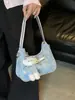 Bolsa Transversal de Ombro Jeans Retrô Estilosa Estilo Coreano Casual para o Dia a Dia Feminina Nova Primavera 2026 Grande Capacidade