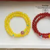 Loja de Fábrica Pulseira de Ágata Vermelha e Amarela por Ano de Nascimento, Design de Nicho, Estilo Chinês, Inspirado em Zen, Novo Estilo Retro Chinês, Disponível para Dropshipping