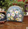 Bolsa Dorada de Boca Bolsa de Material de Bordado Europeo Hecha a Mano diy Bordado con Cinta Bordado Suzhou Hecha a Mano Bolsa Cruzada de Tela